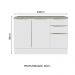 Balcão de Pia 120 cm 2 Portas 3 Gavetas Branco/Branco Veludo Lux Madesa
