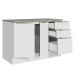 Balcão de Pia 120 cm 2 Portas 3 Gavetas Branco/Branco Veludo Lux Madesa