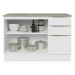 Balcão de Pia 120 cm 2 Portas 3 Gavetas Branco/Branco Veludo Lux Madesa