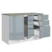Balcão de Pia 120 cm 2 Portas 3 Gavetas Branco/Cinza Lux Madesa