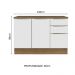 Balcão de Pia 120 cm 2 Portas 3 Gavetas Rustic/Branco Veludo Lux Madesa