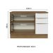 Balcão de Pia 120 cm 2 Portas 3 Gavetas Rustic/Branco Veludo Lux Madesa