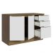 Balcão de Pia 120 cm 2 Portas 3 Gavetas Rustic/Branco Veludo Lux Madesa