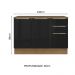Balcão de Pia 120 cm 2 Portas 3 Gavetas Rustic/Preto Lux Madesa