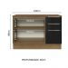 Balcão de Pia 120 cm 2 Portas 3 Gavetas Rustic/Preto Lux Madesa