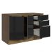 Balcão de Pia 120 cm 2 Portas 3 Gavetas Rustic/Preto Lux Madesa