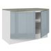 Balcão de Pia 120 cm 2 Portas Branco/Cinza Lux Madesa