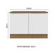 Balcão de Pia 120 cm 2 Portas Rustic/Branco Veludo Lux Madesa