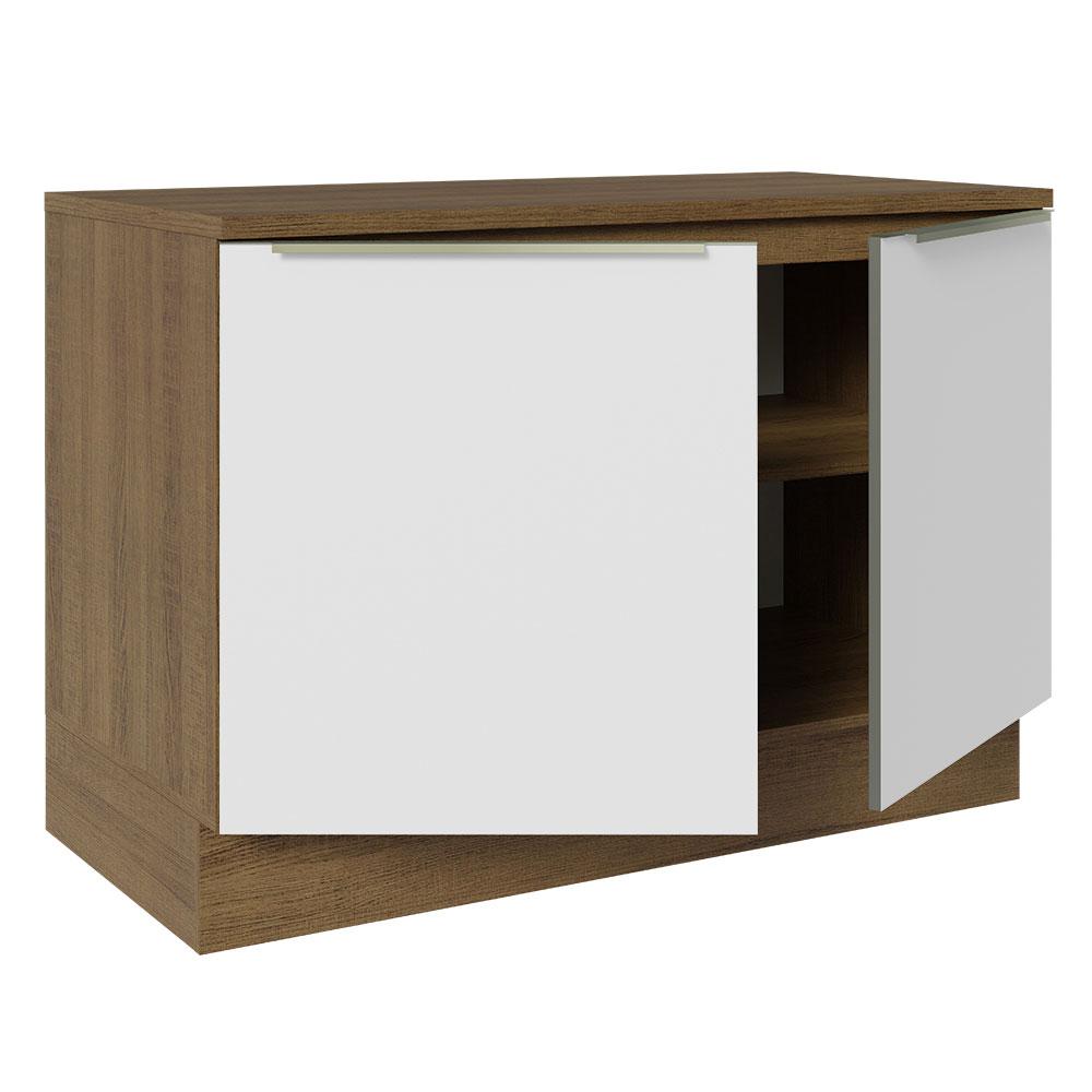 Balcão de Pia 120 cm 2 Portas Rustic/Branco Veludo Lux Madesa