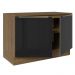 Balcão de Pia 120 cm 2 Portas Rustic/Preto Lux Madesa