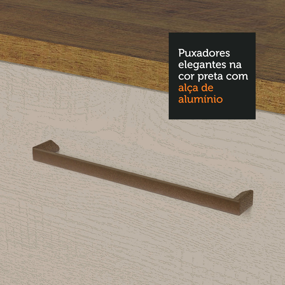 Balcão de Pia Armário de Cozinha 1 Porta e 2 Gavetas (Com Tampo) Rustic Agata Madesa