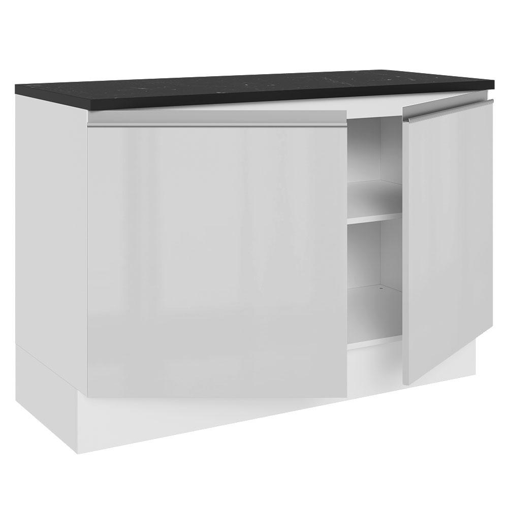 Balcão de Pia Armário de Cozinha 100% MDF 120 cm 2 Portas Branco Acordes Madesa