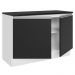 Balcão de Pia Armário de Cozinha 100% MDF 120 cm 2 Portas Branco/Preto Acordes Madesa