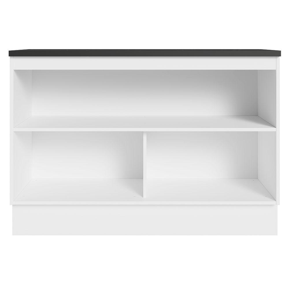 Balcão de Pia Armário de Cozinha 100% MDF 120 cm 2 Portas Branco/Preto Acordes Madesa