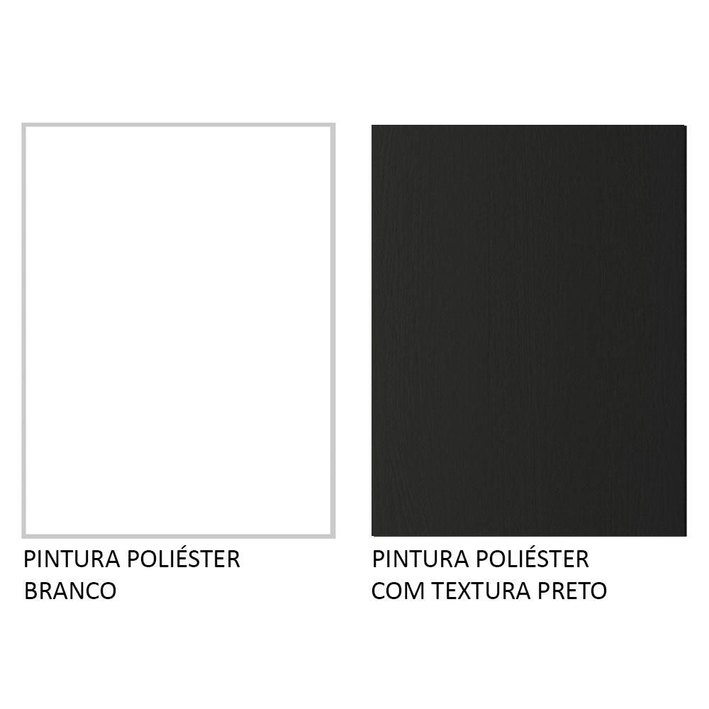 Balcão de Pia Armário de Cozinha 100% MDF 120 cm 2 Portas Branco/Preto Acordes Madesa