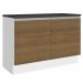 Balcão de Pia Armário de Cozinha 100% MDF 120 cm 2 Portas Branco/Rustic Acordes Madesa