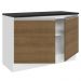 Balcão de Pia Armário de Cozinha 100% MDF 120 cm 2 Portas Branco/Rustic Acordes Madesa