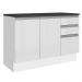 Balcão de Pia Armário de Cozinha 100% MDF 120 cm 3 Portas e 2 Gavetas Branco Acordes Madesa