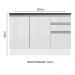 Balcão de Pia Armário de Cozinha 100% MDF 120 cm 3 Portas e 2 Gavetas Branco Acordes Madesa