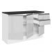 Balcão de Pia Armário de Cozinha 100% MDF 120 cm 3 Portas e 2 Gavetas Branco Acordes Madesa