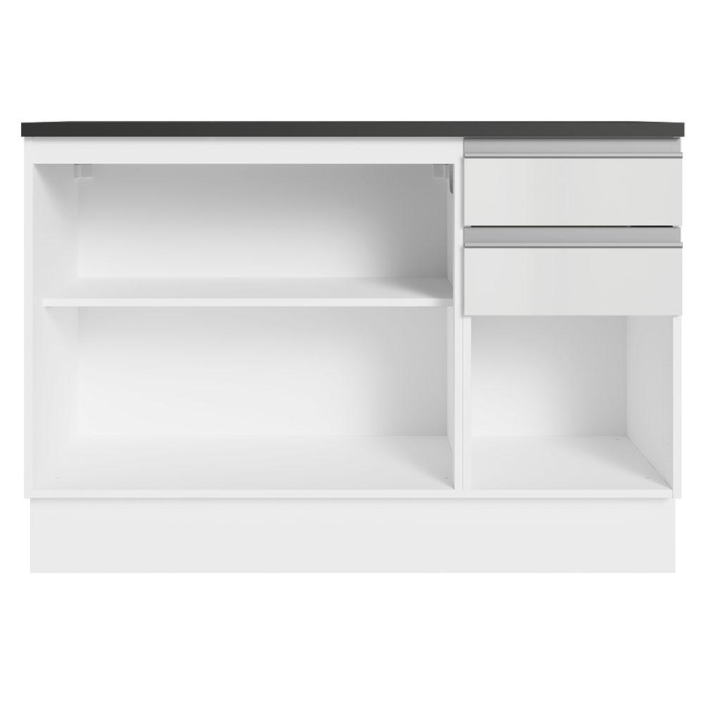 Balcão de Pia Armário de Cozinha 100% MDF 120 cm 3 Portas e 2 Gavetas Branco Acordes Madesa