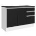 Balcão de Pia Armário de Cozinha 100% MDF 120 cm 3 Portas e 2 Gavetas Branco/Preto Acordes Madesa