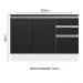 Balcão de Pia Armário de Cozinha 100% MDF 120 cm 3 Portas e 2 Gavetas Branco/Preto Acordes Madesa