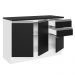 Balcão de Pia Armário de Cozinha 100% MDF 120 cm 3 Portas e 2 Gavetas Branco/Preto Acordes Madesa