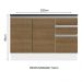 Balcão de Pia Armário de Cozinha 100% MDF 120 cm 3 Portas e 2 Gavetas Branco/Rustic Acordes Madesa
