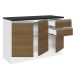 Balcão de Pia Armário de Cozinha 100% MDF 120 cm 3 Portas e 2 Gavetas Branco/Rustic Acordes Madesa