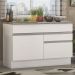 Balcão de Pia Armário de Cozinha 120 cm 1 Porta e 2 Gavetas (Com Tampo) Branco Glamy Madesa