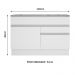 Balcão de Pia Armário de Cozinha 120 cm 1 Porta e 2 Gavetas (Com Tampo) Branco Glamy Madesa