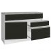 Balcão de Pia Armário de Cozinha 120 cm 1 Porta e 2 Gavetas (Com Tampo) Branco/Preto Glamy Madesa