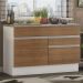 Balcão de Pia Armário de Cozinha 120 cm 1 Porta e 2 Gavetas (Com Tampo) Branco/Rustic Glamy Madesa