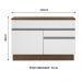 Balcão de Pia Armário de Cozinha 120 cm 1 Porta e 2 Gavetas (Com Tampo) Rustic/Branco Glamy Madesa