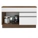 Balcão de Pia Armário de Cozinha 120 cm 1 Porta e 2 Gavetas (Com Tampo) Rustic/Branco Glamy Madesa