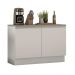 Balcão de Pia Armário de Cozinha 120 cm 2 Portas (Com Tampo) Branco Glamy Madesa