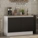Balcão de Pia Armário de Cozinha 120 cm 2 Portas (Com Tampo) Branco/Preto Glamy Madesa