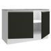 Balcão de Pia Armário de Cozinha 120 cm 2 Portas (Com Tampo) Branco/Preto Glamy Madesa