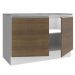 Balcão de Pia Armário de Cozinha 120 cm 2 Portas (Com Tampo) Branco/Rustic Glamy Madesa