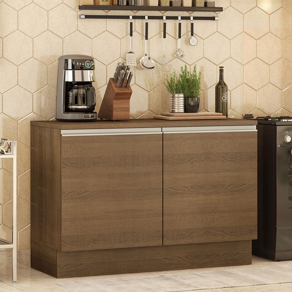 Balcão de Pia Armário de Cozinha 120 cm 2 Portas (Com Tampo) Rustic Glamy Madesa