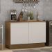 Balcão de Pia Armário de Cozinha 120 cm 2 Portas (Com Tampo) Rustic/Branco Glamy Madesa