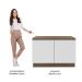 Balcão de Pia Armário de Cozinha 120 cm 2 Portas (Com Tampo) Rustic/Branco Glamy Madesa