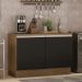 Balcão de Pia Armário de Cozinha 120 cm 2 Portas (Com Tampo) Rustic/Preto Glamy Madesa