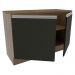 Balcão de Pia Armário de Cozinha 120 cm 2 Portas (Com Tampo) Rustic/Preto Glamy Madesa