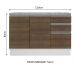 Balcão de Pia Armário de Cozinha 120 cm 2 Portas e 3 Gavetas (Com Tampo) Branco/Rustic Glamy Madesa