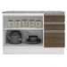 Balcão de Pia Armário de Cozinha 120 cm 2 Portas e 3 Gavetas (Com Tampo) Branco/Rustic Glamy Madesa