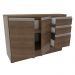 Balcão de Pia Armário de Cozinha 120 cm 2 Portas e 3 Gavetas (Com Tampo) Rustic Glamy Madesa