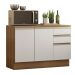 Balcão de Pia Armário de Cozinha 120 cm 2 Portas e 3 Gavetas (Com Tampo) Rustic/Branco Glamy Madesa