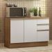 Balcão de Pia Armário de Cozinha 120 cm 2 Portas e 3 Gavetas (Com Tampo) Rustic/Branco Glamy Madesa